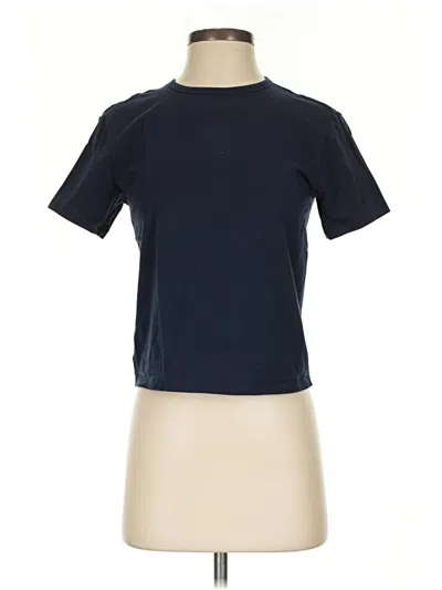 Pre-owned Athleta Short Sleeve Turtleneck In Blue