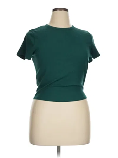 Pre-owned Athleta Short Sleeve Turtleneck In Blue