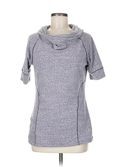 Pre-owned Athleta Short Sleeve Turtleneck In Gray