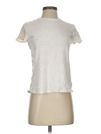 Pre-owned Athleta Short Sleeve Turtleneck In Ivory