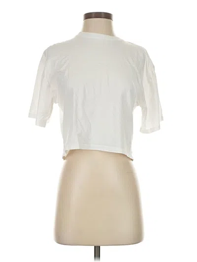 Pre-owned Athleta Short Sleeve Turtleneck In White