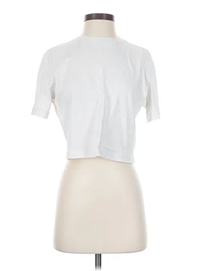 Pre-owned Athleta Short Sleeve Turtleneck In White