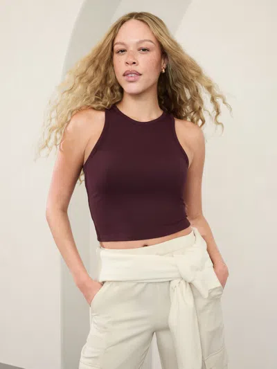 Athleta Signature Rib Crop Tank In Spiced Cabernet