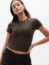 Athleta Signature Rib Crop Tee In Brown