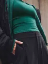 Athleta Signature Rib Crop Tee In Green