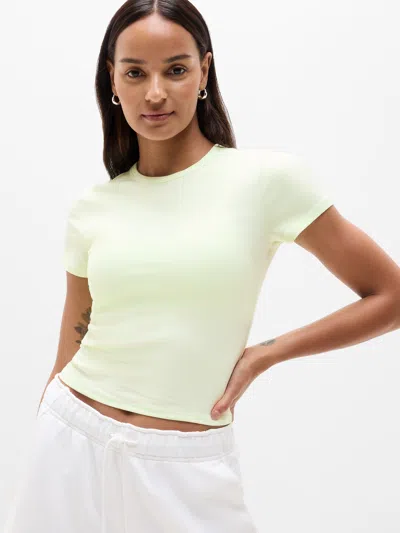 Athleta Signature Rib Crop Tee In Green