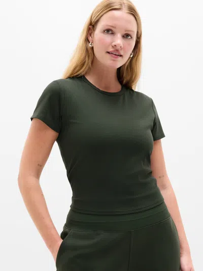 Athleta Signature Rib Crop Tee In Green