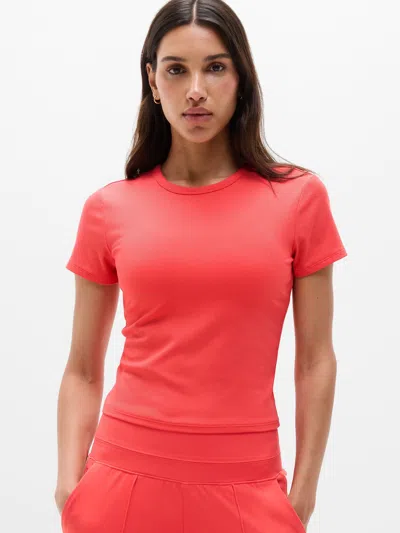 Athleta Signature Rib Crop Tee In Red
