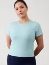 Athleta Signature Rib Crop Tee In Waterloo Blue