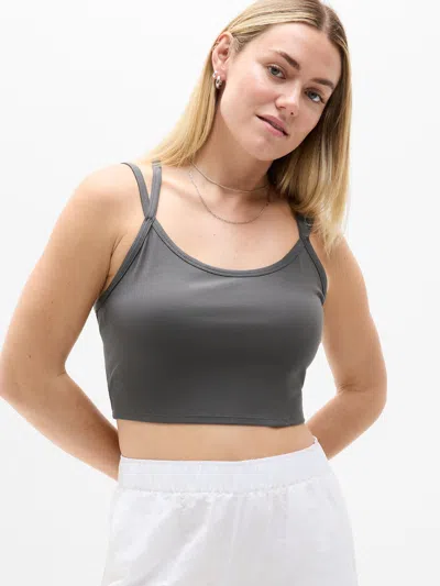 Athleta Signature Rib Double Strap Tank In Gray