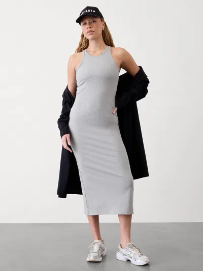 Athleta Signature Rib Maxi Dress In Grey