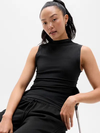 Athleta Signature Rib Mock Neck Tank In Black