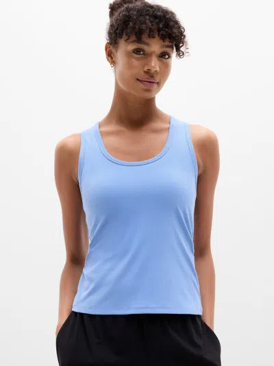 Athleta Signature Rib Scoop Tank In Blue
