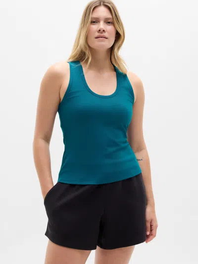 Athleta Signature Rib Scoop Tank In Blue