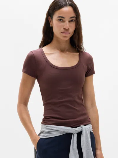 Athleta Signature Rib Scoop Tee In Nocturnal