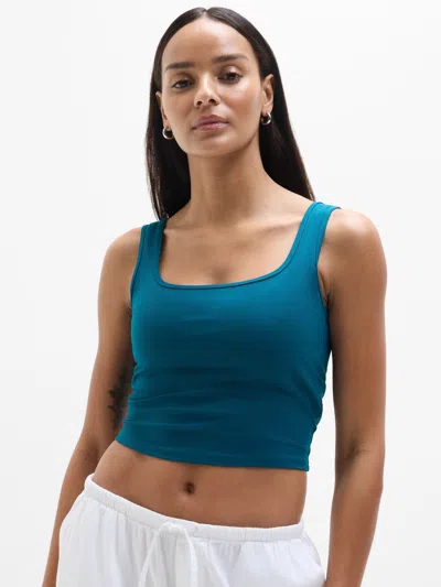 Athleta Signature Rib Square Neck Crop Tank