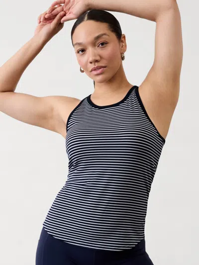 Athleta Signature Rib Tank In Martina Navy Stripe