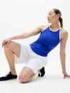Athleta Signature Rib Tank In Tanzanite Blue/white