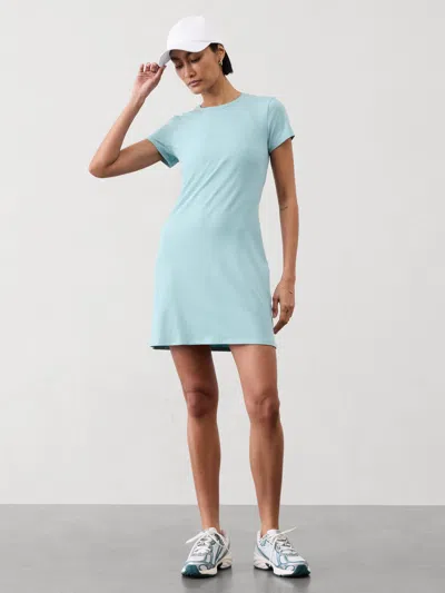 Athleta Signature Rib Tee Dress In Waterloo Blue