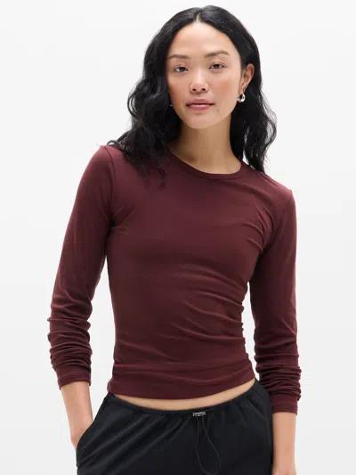 Athleta Signature Rib Top In Burgundy