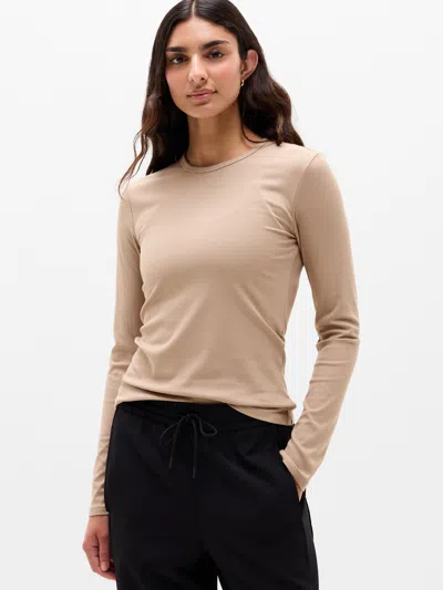 Athleta Signature Rib Top In Savanna