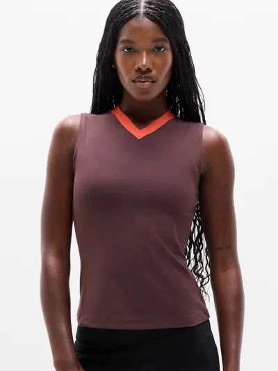 Athleta Signature Rib V-neck Muscle Tank In Nocturnal/ Ember