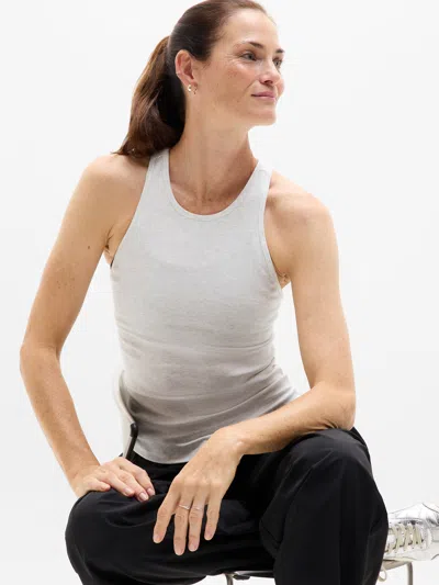 Athleta Signature Rib Y Back Tank In Gray