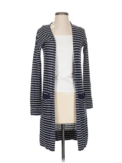 Pre-owned Athleta Silk Cardigan Sweater In Blue