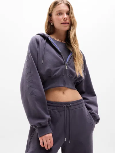Athleta Simone Biles Forever Fleece Crop Full Zip In Multi