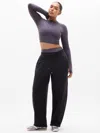 Athleta Simone Biles Forever Fleece Mid Rise Barrel Pant In Black