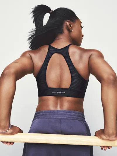 Athleta Simone Biles Shine High Neck Bra In Black