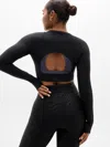 Athleta Simone Biles Transcend Open Back Top In Black