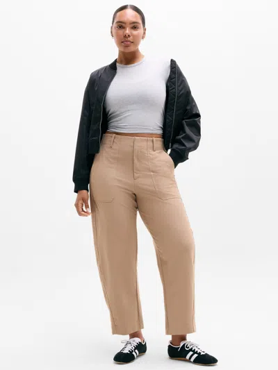 Athleta Skyline High Rise Barrel Leg Pant In Savanna