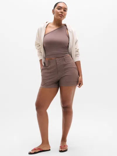 Athleta Skyline High Rise Tailored 4" Short In Brown