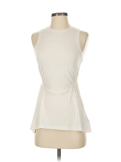 Pre-owned Athleta Sleeveless Blouse In White