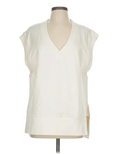 Pre-owned Athleta Sleeveless Blouse In White