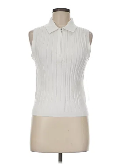 Pre-owned Athleta Sleeveless Blouse In White