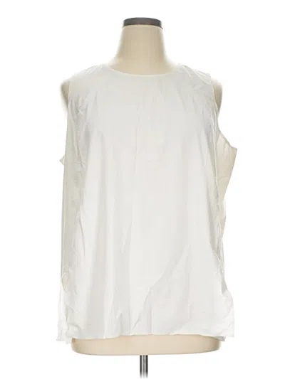 Pre-owned Athleta Sleeveless Blouse In White