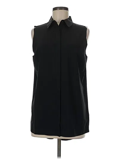 Pre-owned Athleta Sleeveless Button Down Shirt In Black
