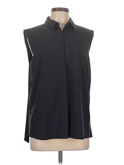Pre-owned Athleta Sleeveless Button Down Shirt In Black