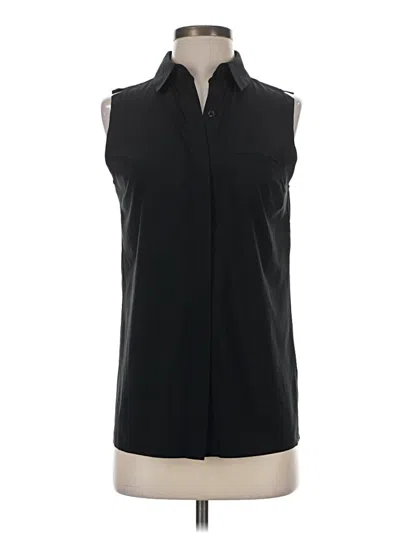 Pre-owned Athleta Sleeveless Button Down Shirt In Black