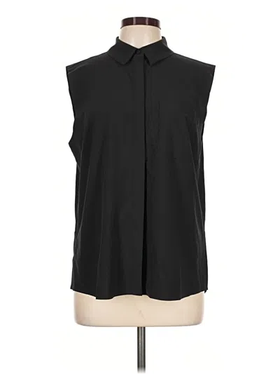 Pre-owned Athleta Sleeveless Button Down Shirt In Black