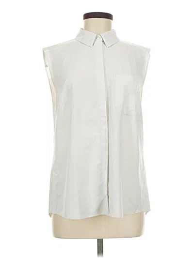Pre-owned Athleta Sleeveless Button Down Shirt In Ivory