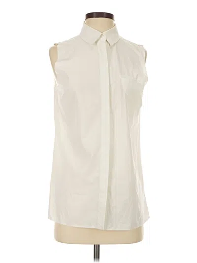 Pre-owned Athleta Sleeveless Button Down Shirt In Ivory
