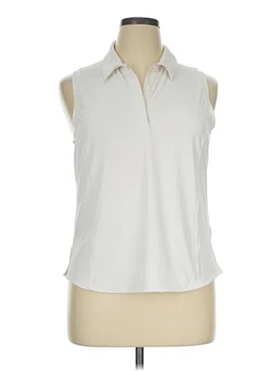 Pre-owned Athleta Sleeveless Button Down Shirt In Ivory
