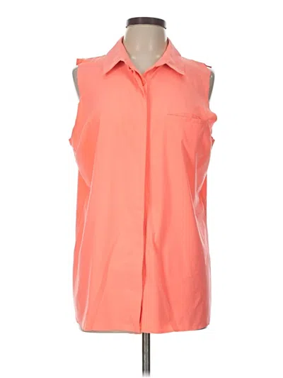 Pre-owned Athleta Sleeveless Button Down Shirt In Orange