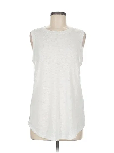 Pre-owned Athleta Sleeveless T-shirt In White