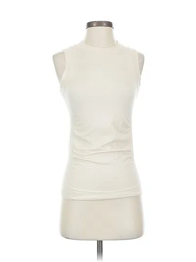 Pre-owned Athleta Sleeveless T-shirt In White