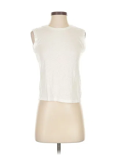 Pre-owned Athleta Sleeveless T-shirt In White