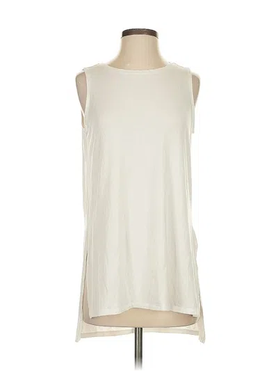 Pre-owned Athleta Sleeveless T-shirt In White